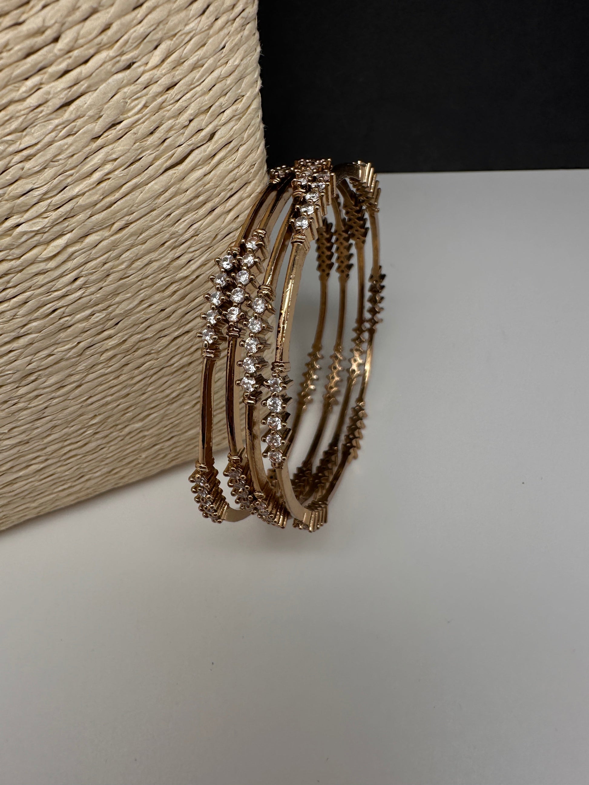 Matte CZ Victorian Bangles