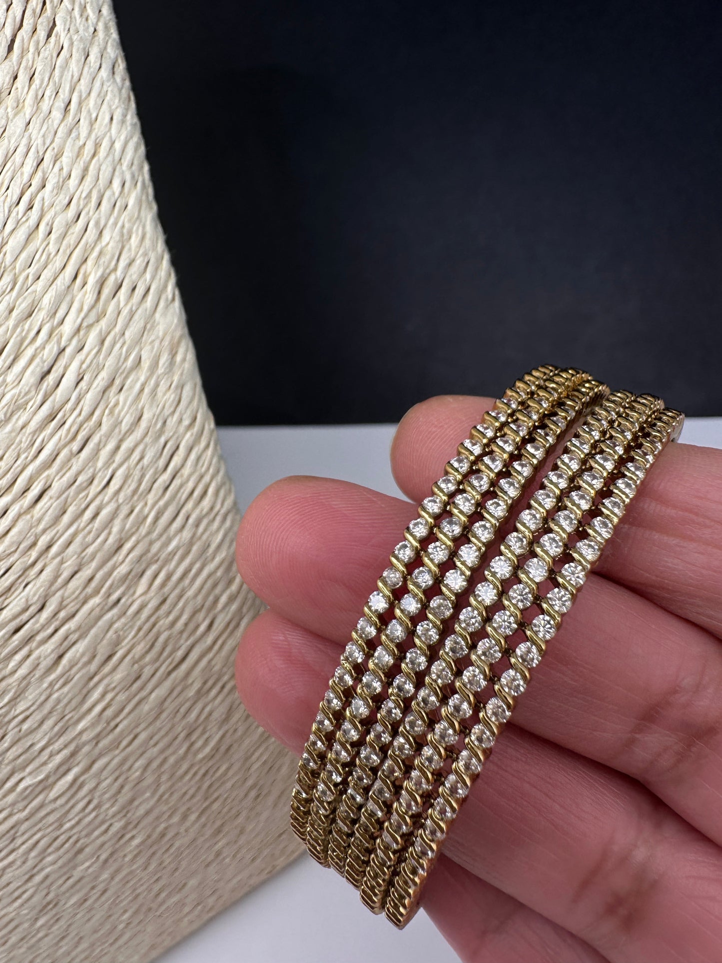 Matte CZ Victorian Bangles