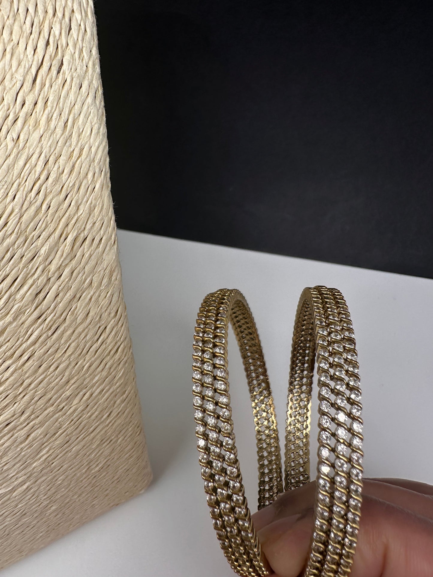 Matte CZ Victorian Bangles