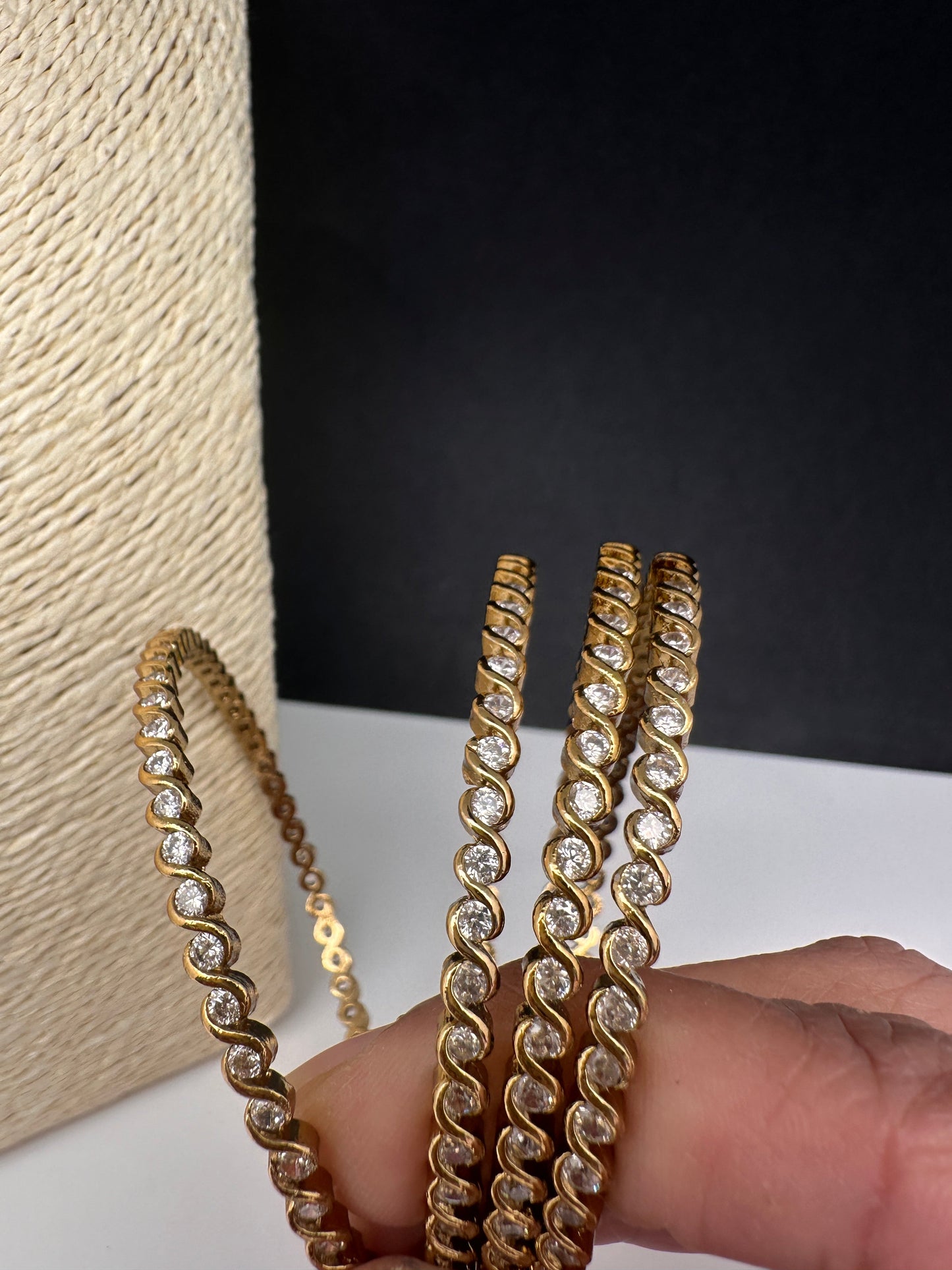 Matte CZ Victorian Bangles