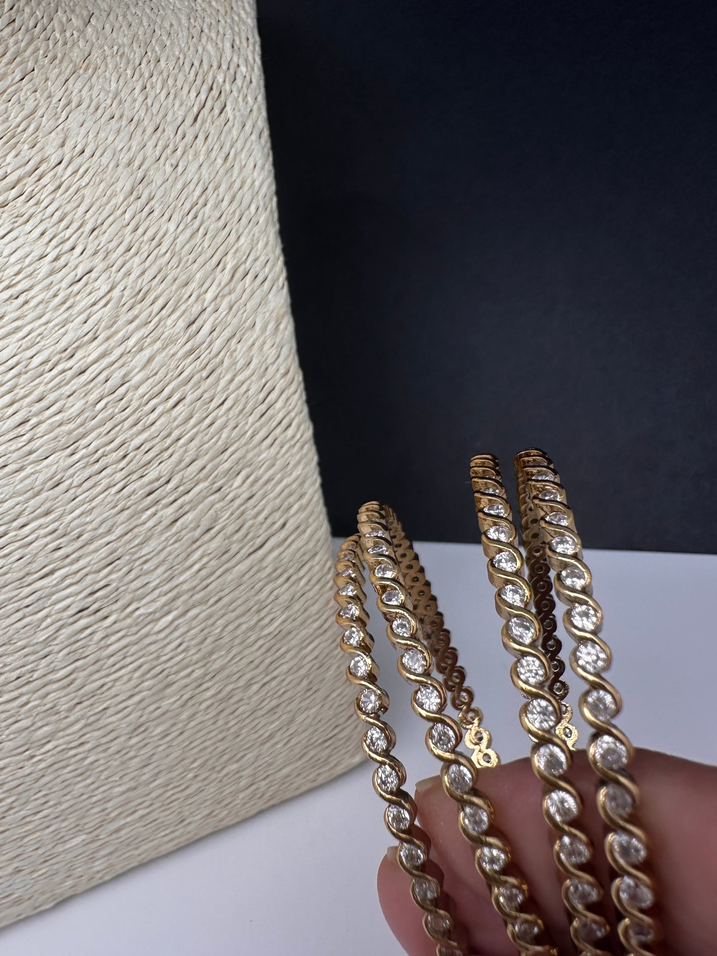 Matte CZ Victorian Bangles