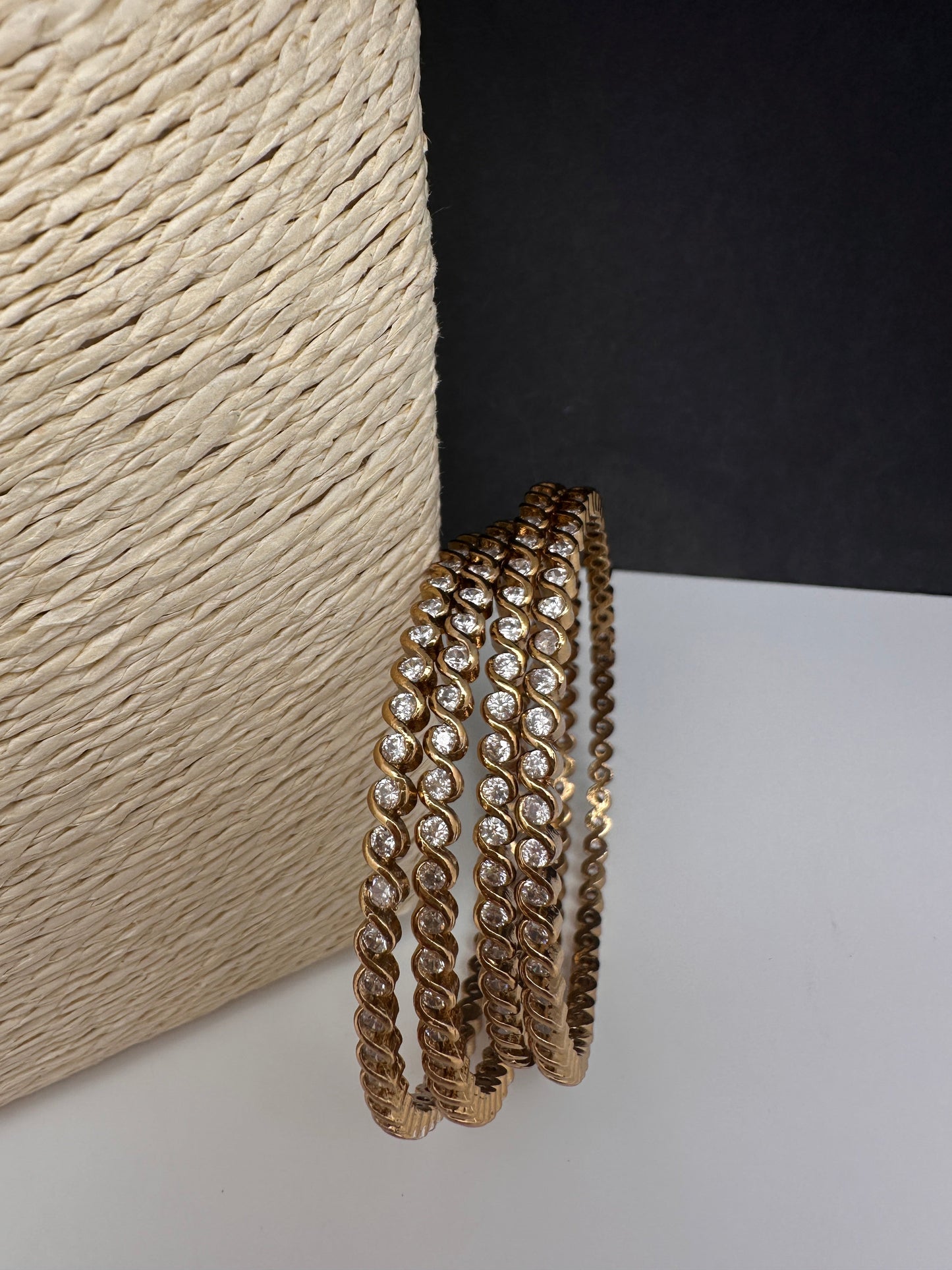 Matte CZ Victorian Bangles