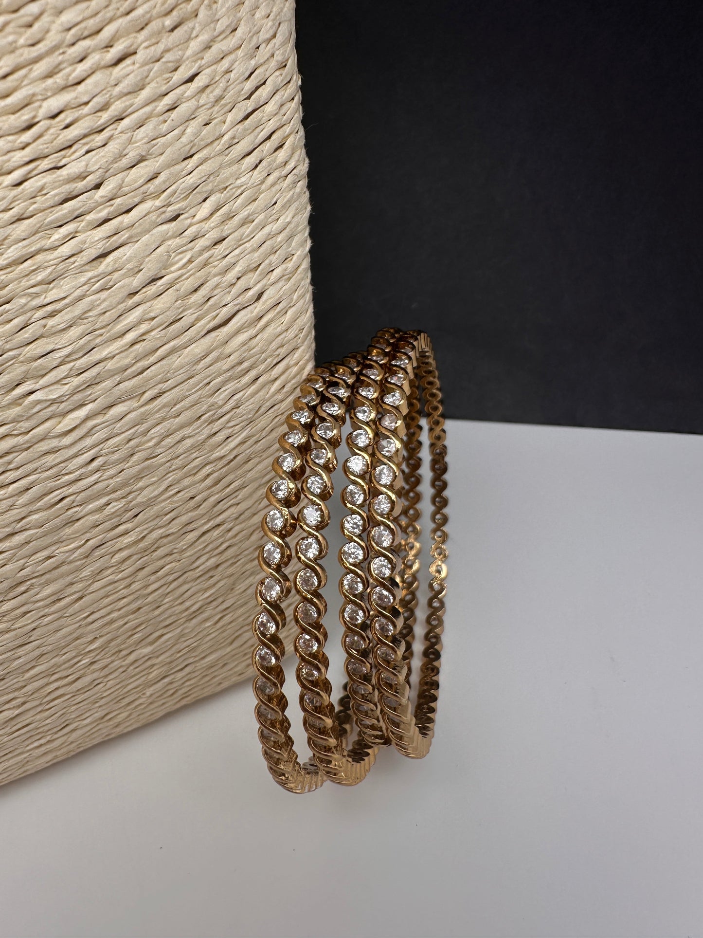 Matte CZ Victorian Bangles