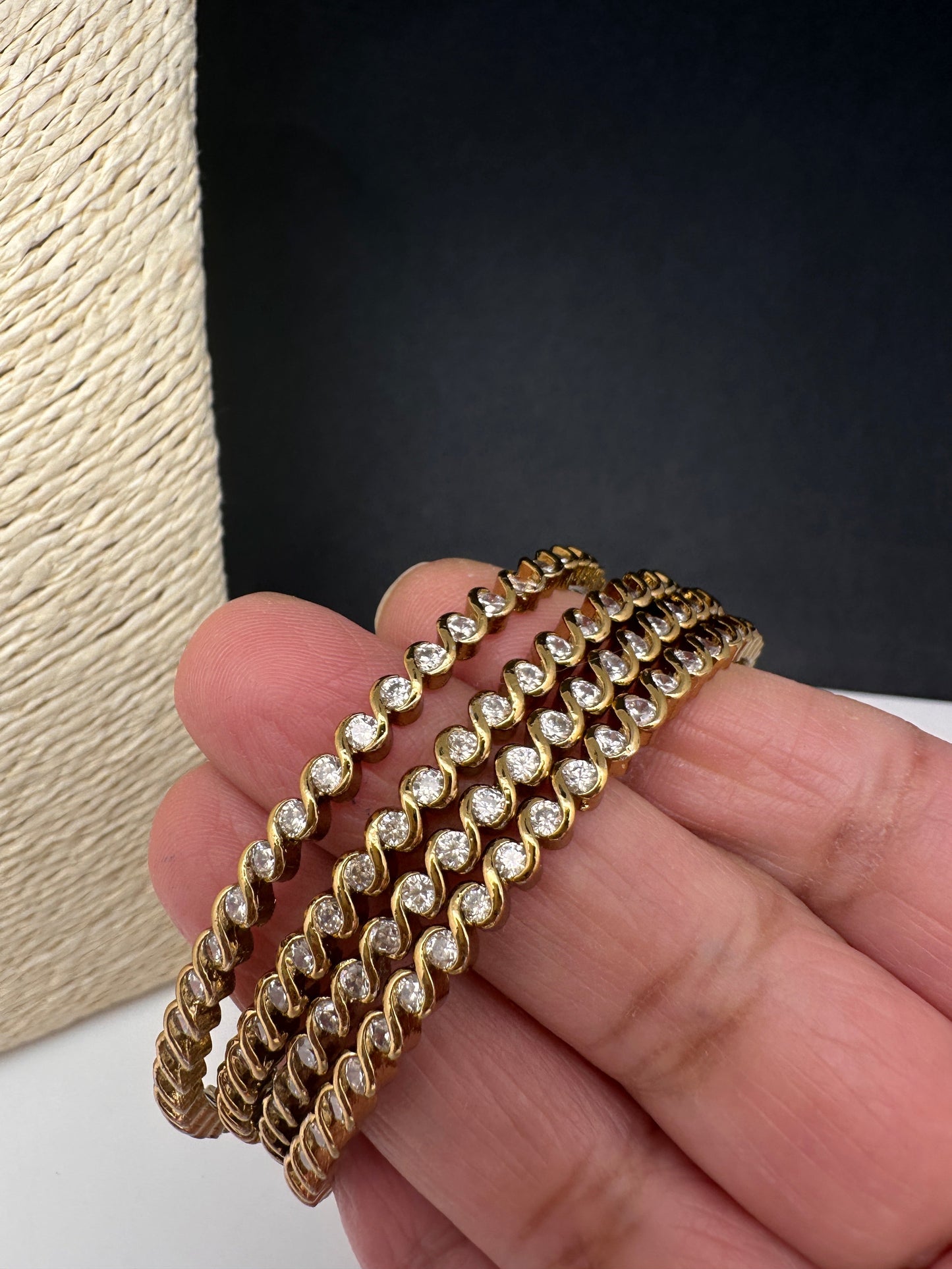 Matte CZ Victorian Bangles