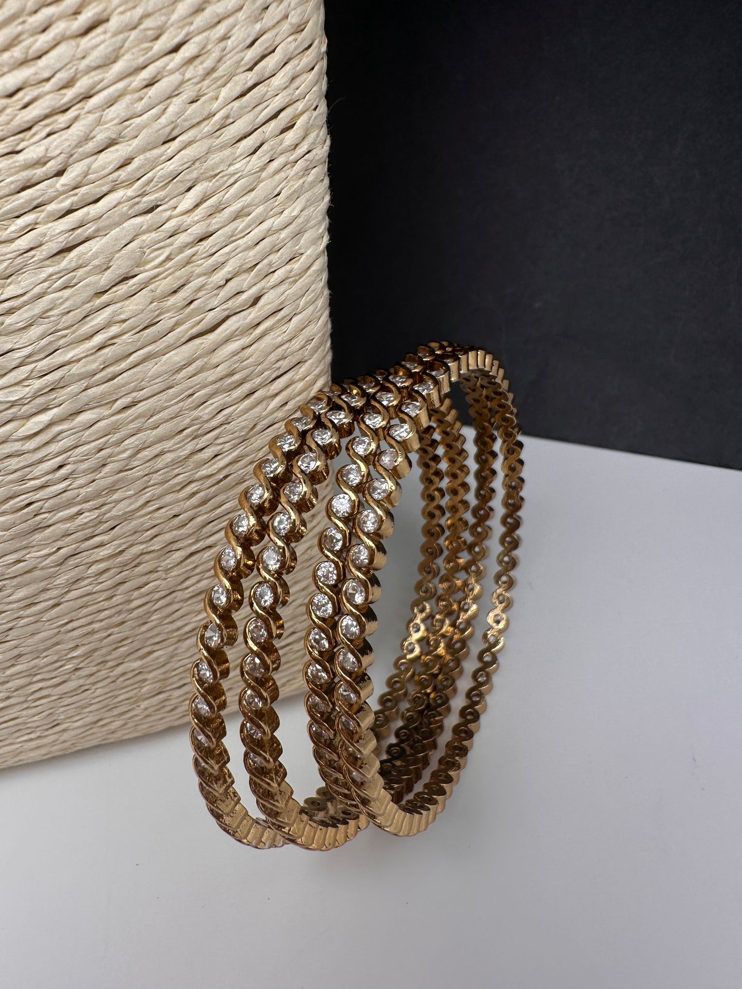 Matte CZ Victorian Bangles