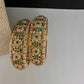 Hyderabadi Jadau Green Pearls Bangles