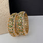Hyderabadi Jadau Green Pearls Bangles