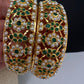 Hyderabadi Jadau Green Pearls Bangles