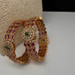 Kemp Red Green Kada Bangles - 2.8