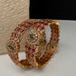 Kemp Red Green Kada Bangles - 2.8