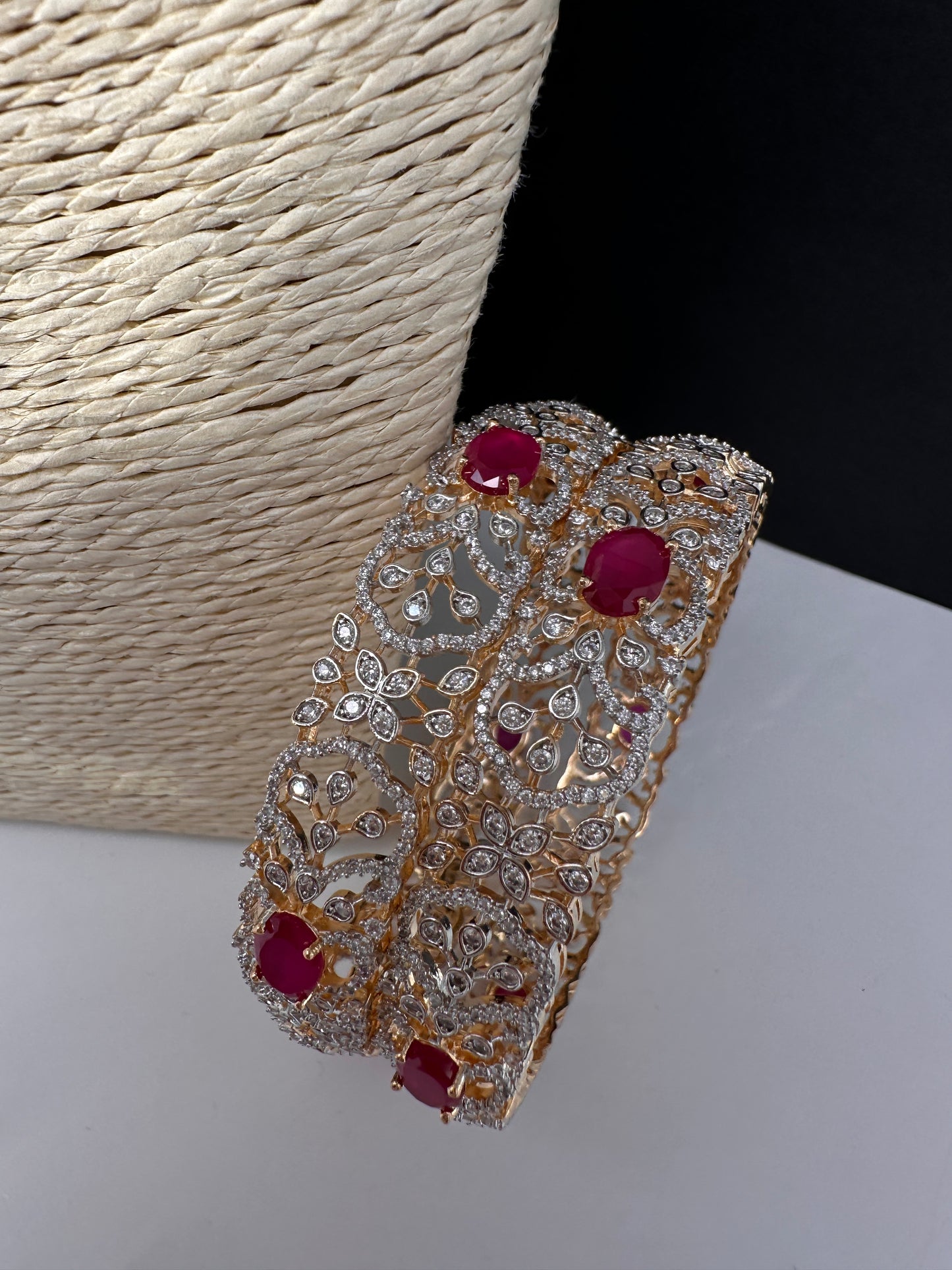 AD Ruby Kada Bangles - 2.8