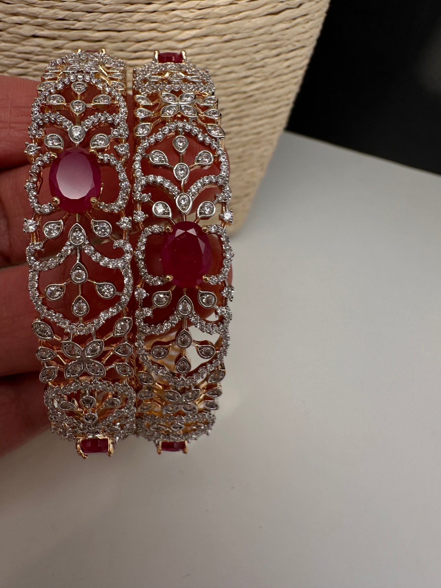 AD Ruby Kada Bangles - 2.8