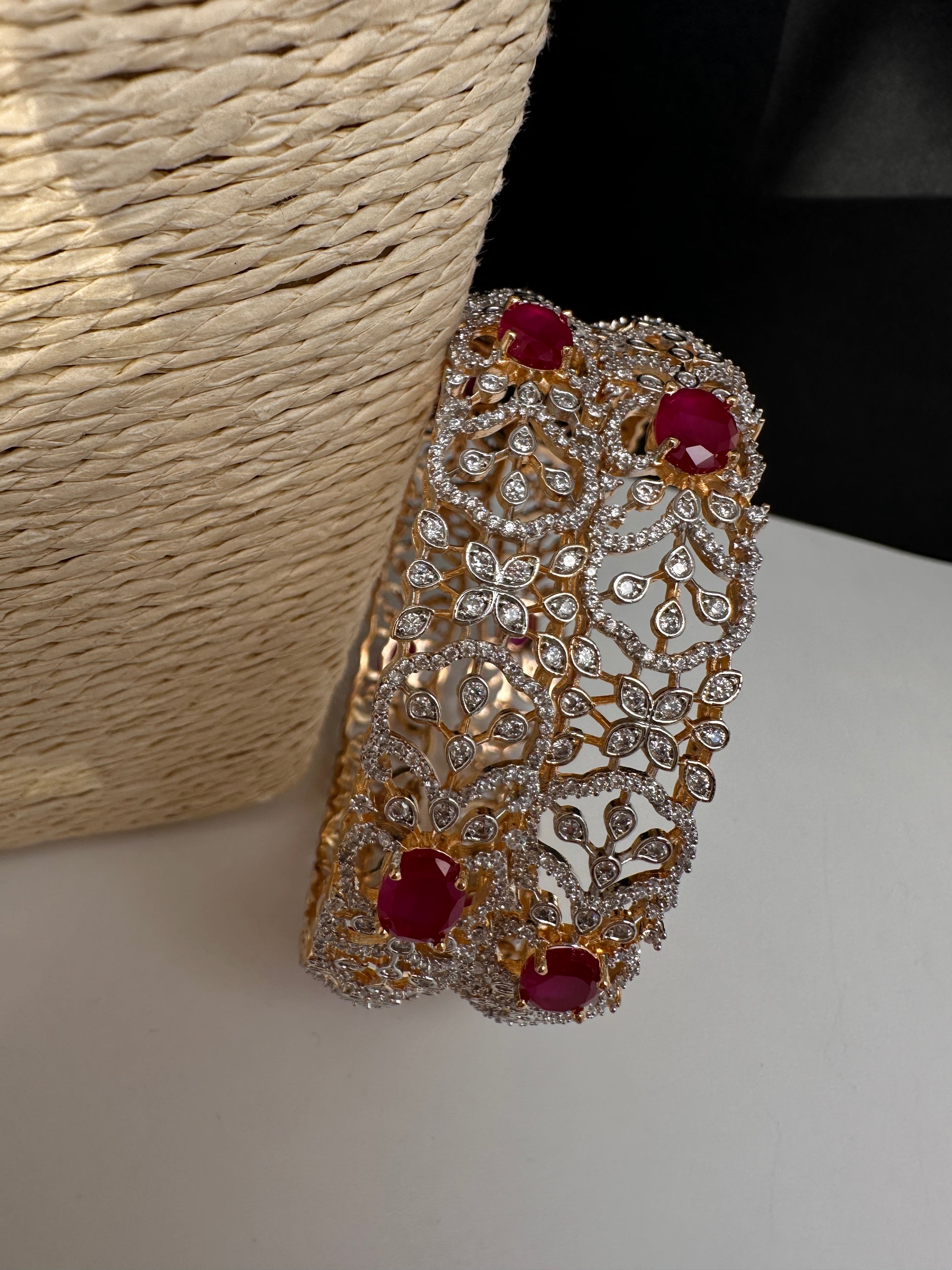 AD Ruby Kada Bangles - 2.8