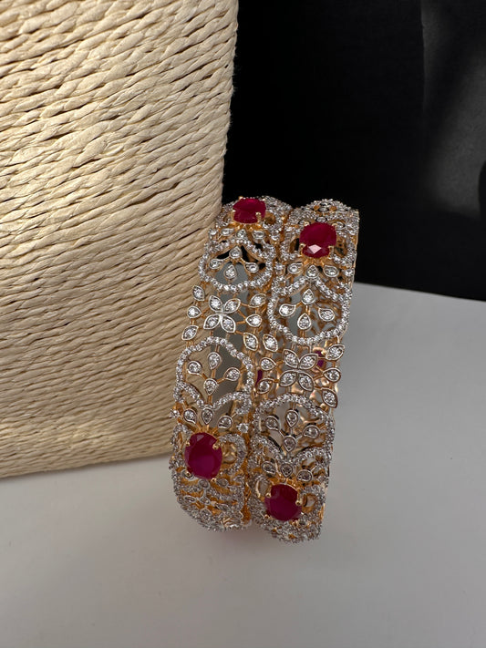 AD Ruby Kada Bangles - 2.8