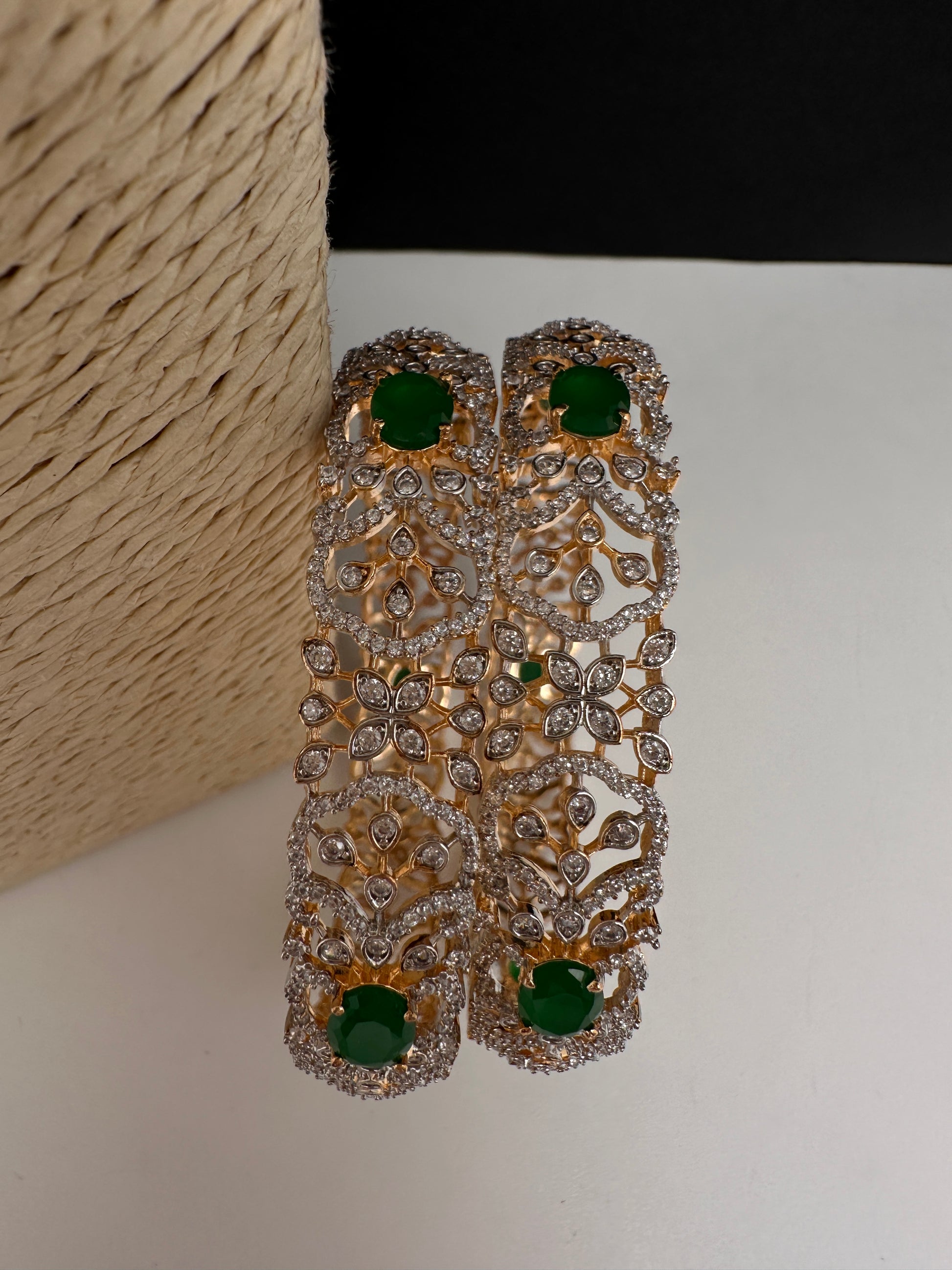 AD Emerald Kada Bangles - 2.8