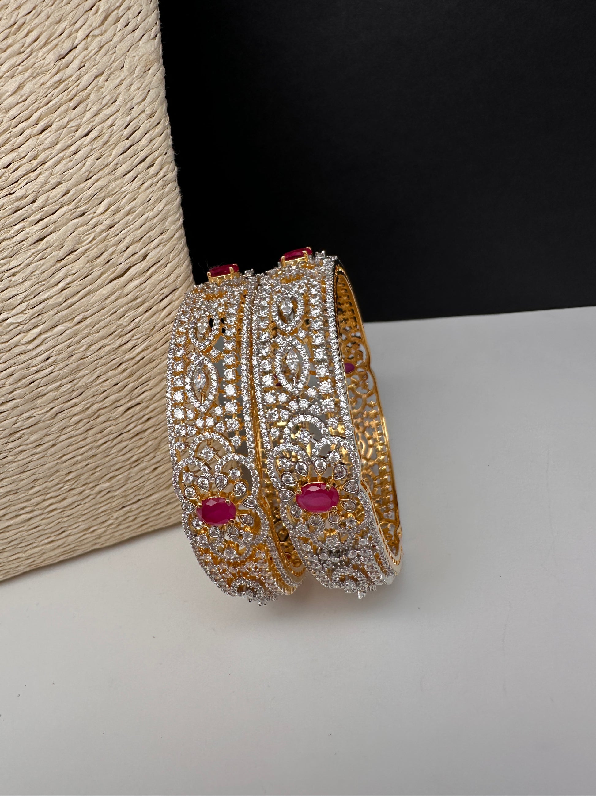 AD Ruby Diamond Bangles - 2.8