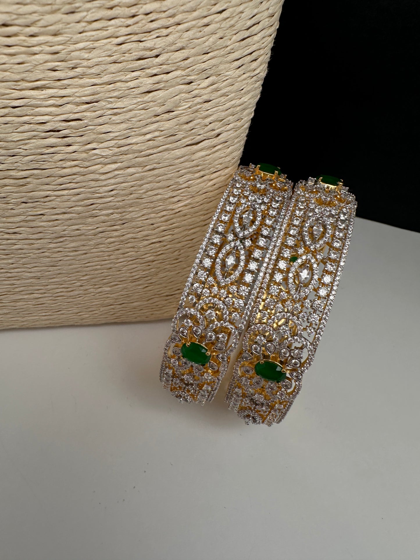 AD Emerald Diamond Bangles - 2.8