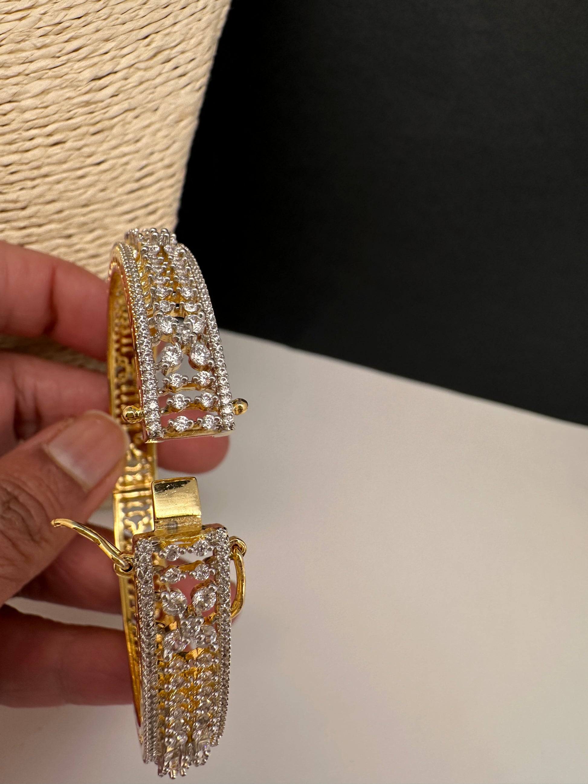 AD Diamond Openable Bangles - 2.8