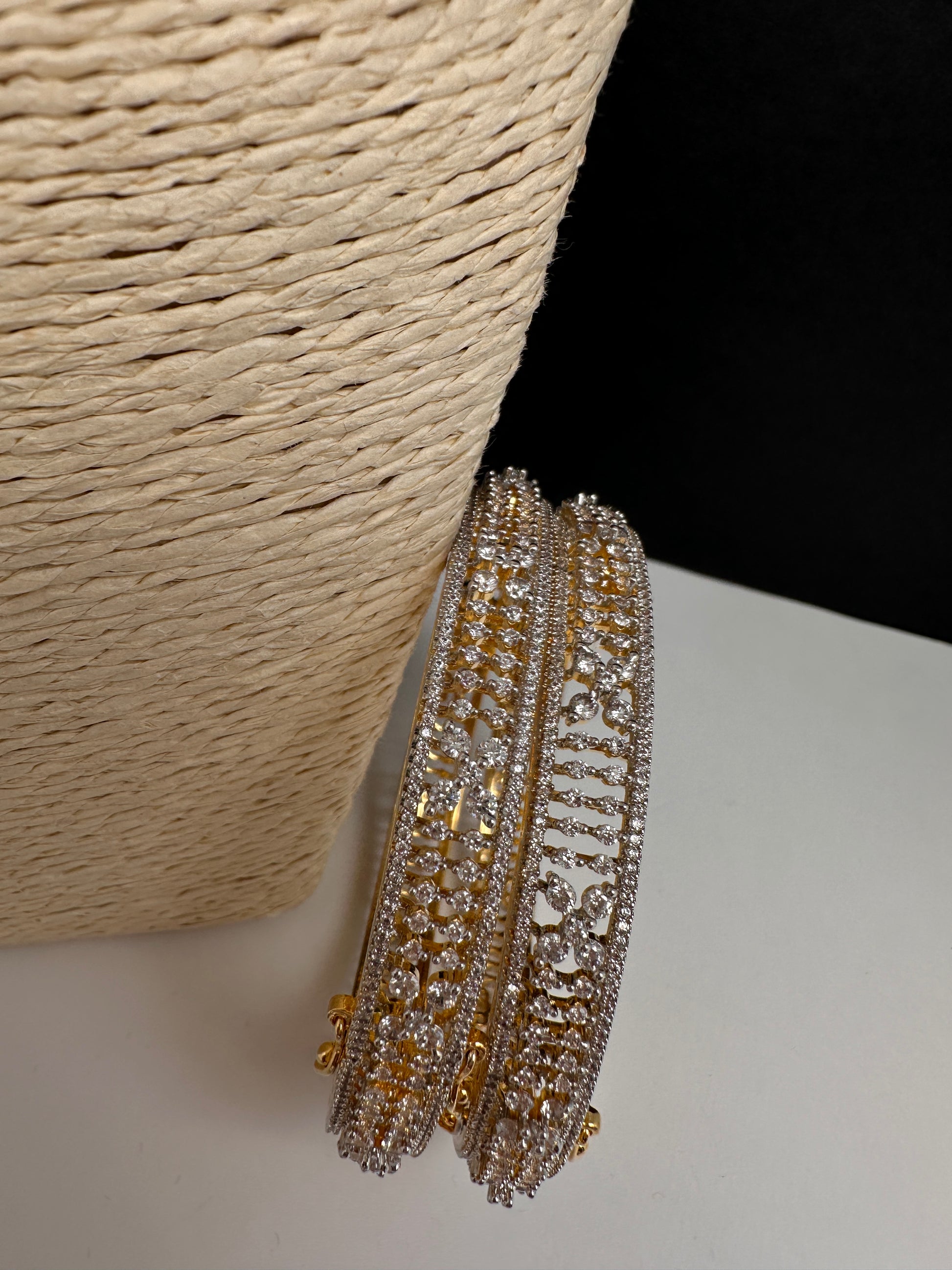 AD Diamond Openable Bangles - 2.8