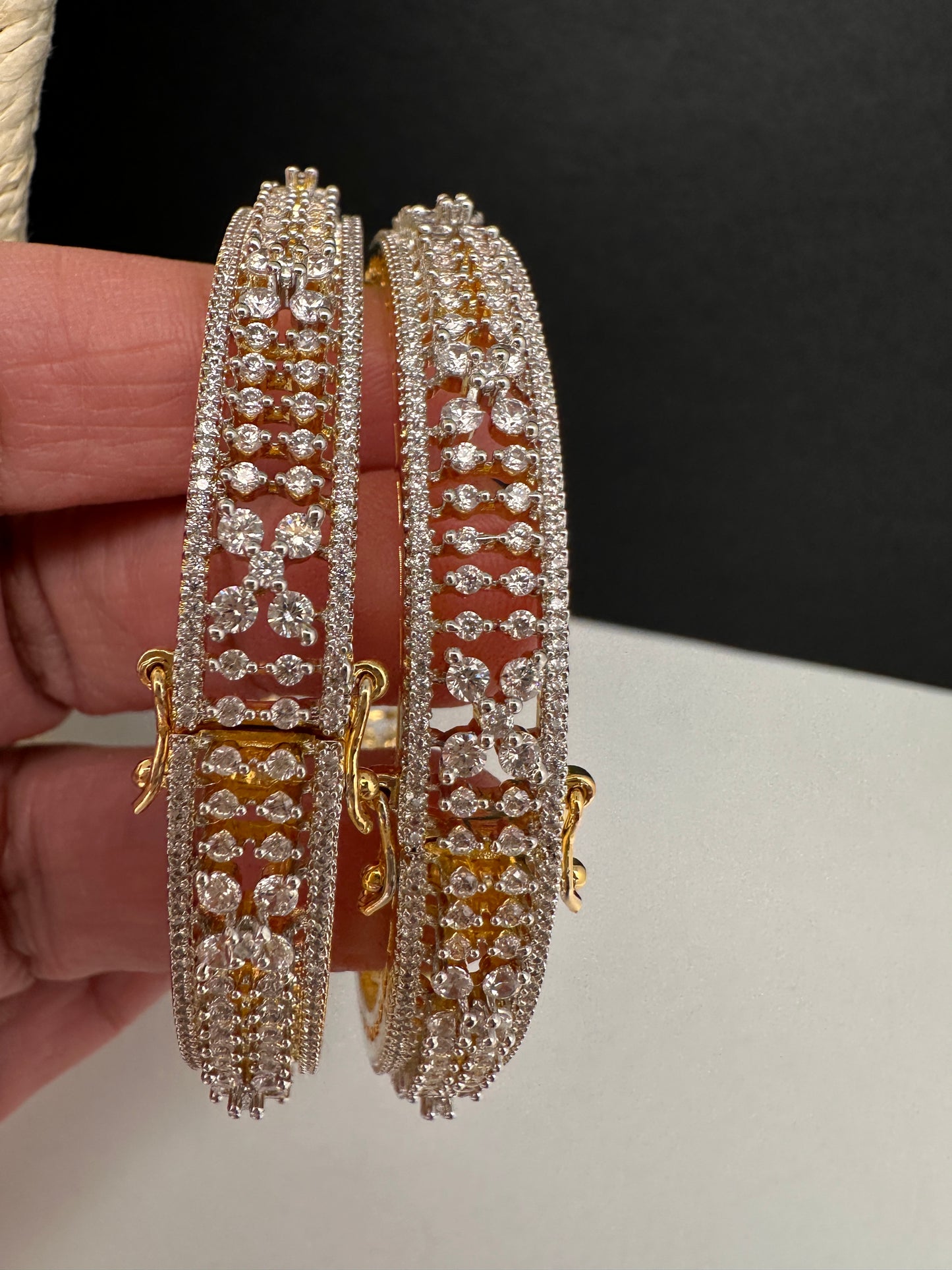 AD Diamond Openable Bangles - 2.8