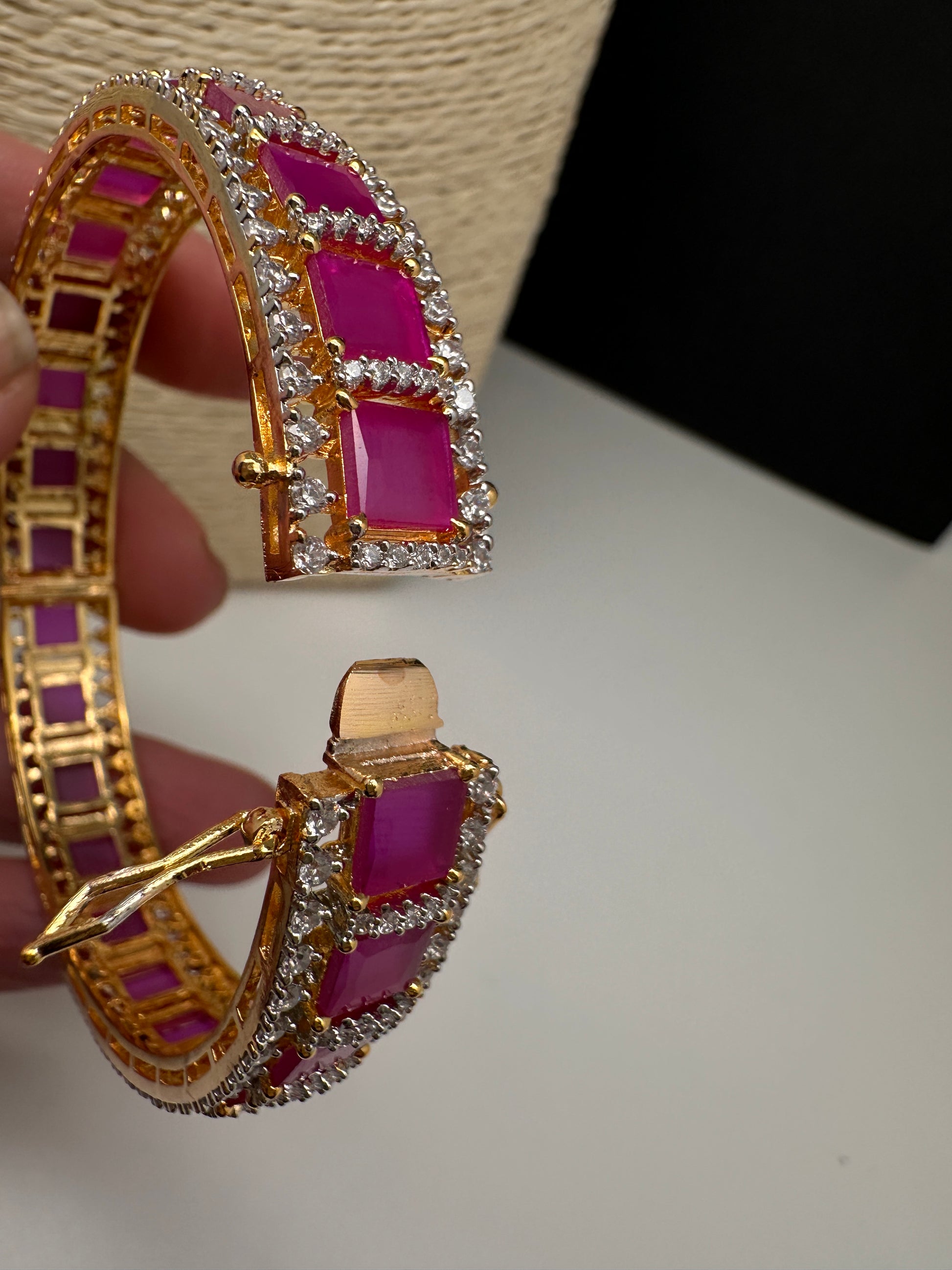 AD Ruby Openable Bangles - 2.10