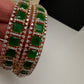AD Emerald Green Openable Bangles - 2.10