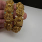 Matte Peacock Goddess Lakshmi Openable Bangles - 2.8