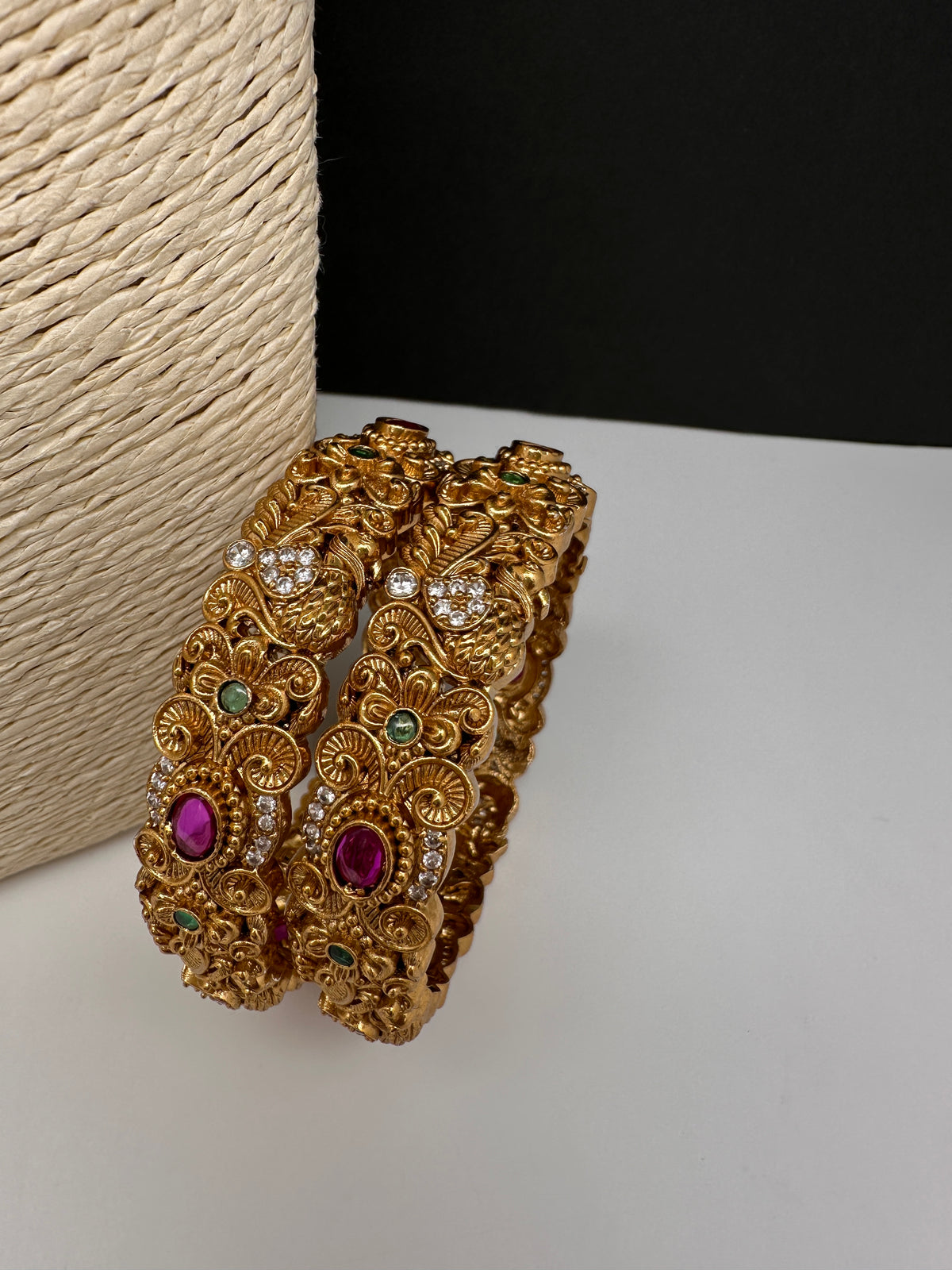 Matte Nakshi Kada Bangles - 2.8