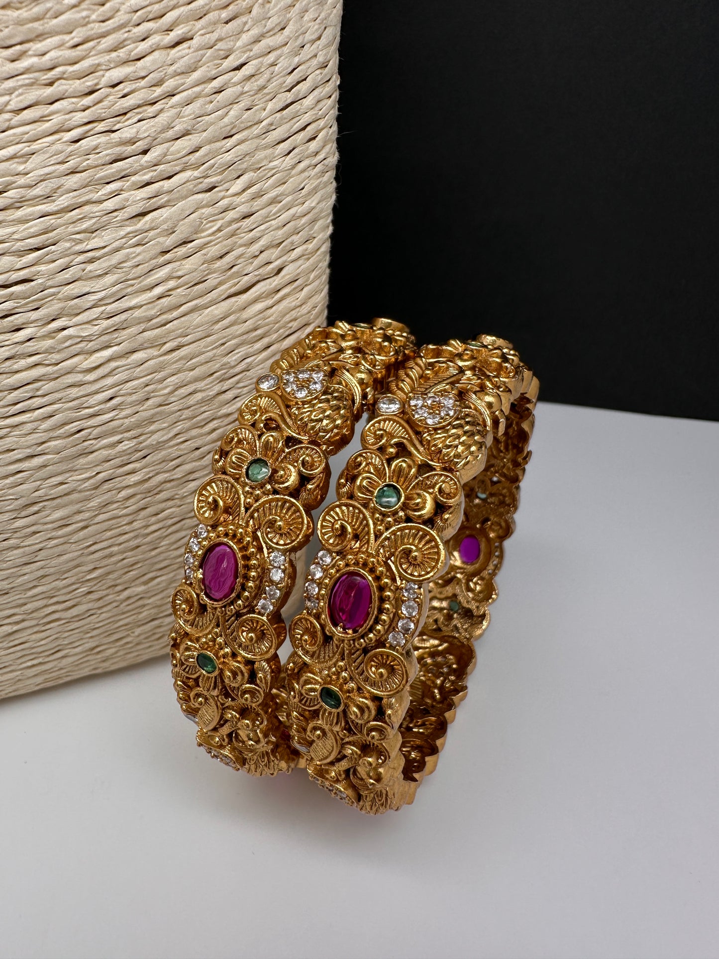 Matte Nakshi Kada Bangles - 2.8