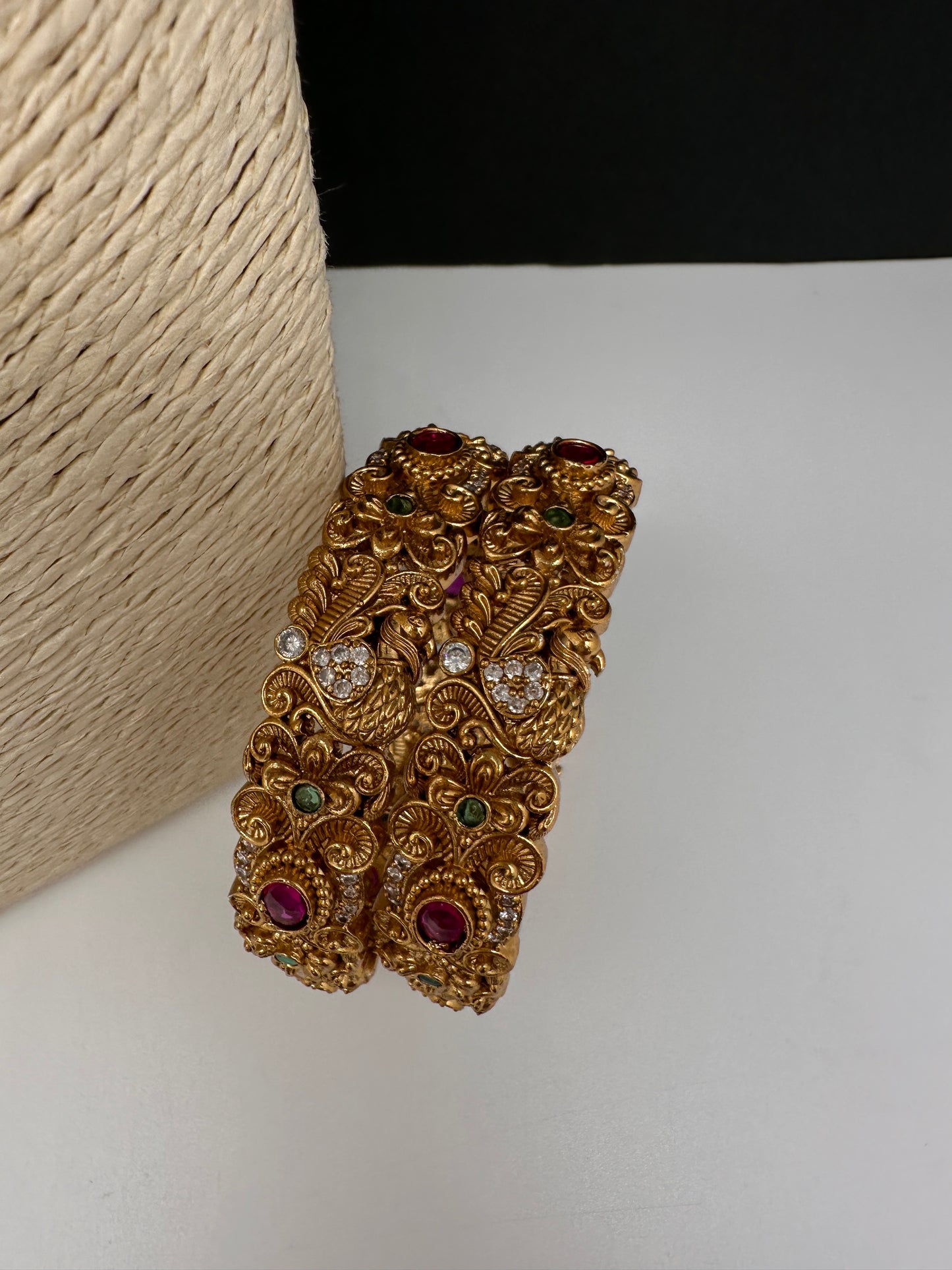 Matte Nakshi Kada Bangles - 2.8