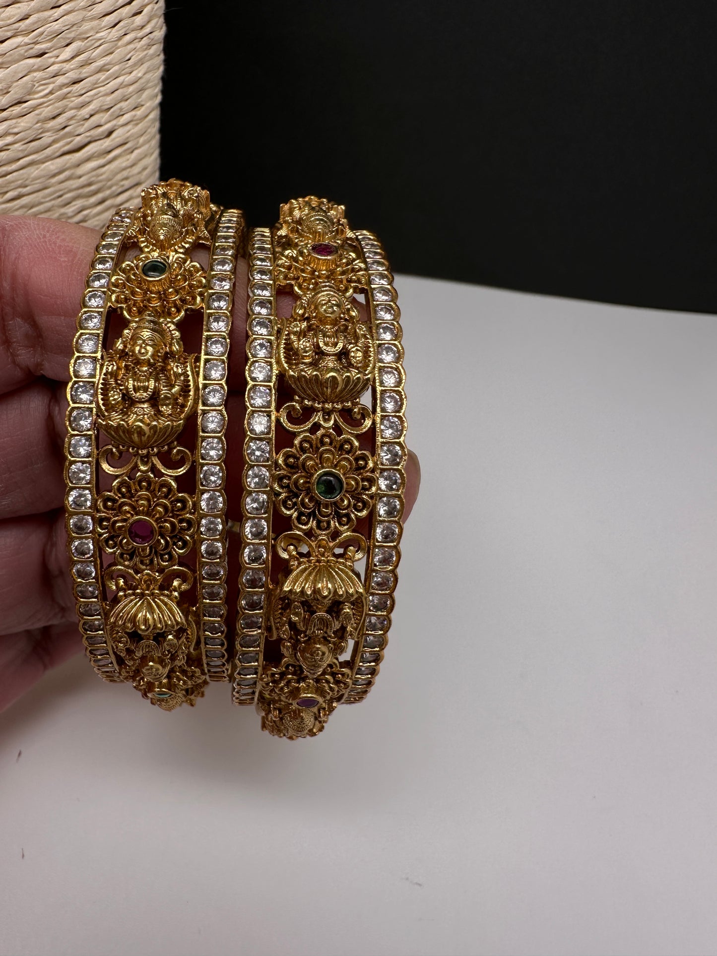 Matte AD Goddess Lakshmi  Kada Bangles - 2.8