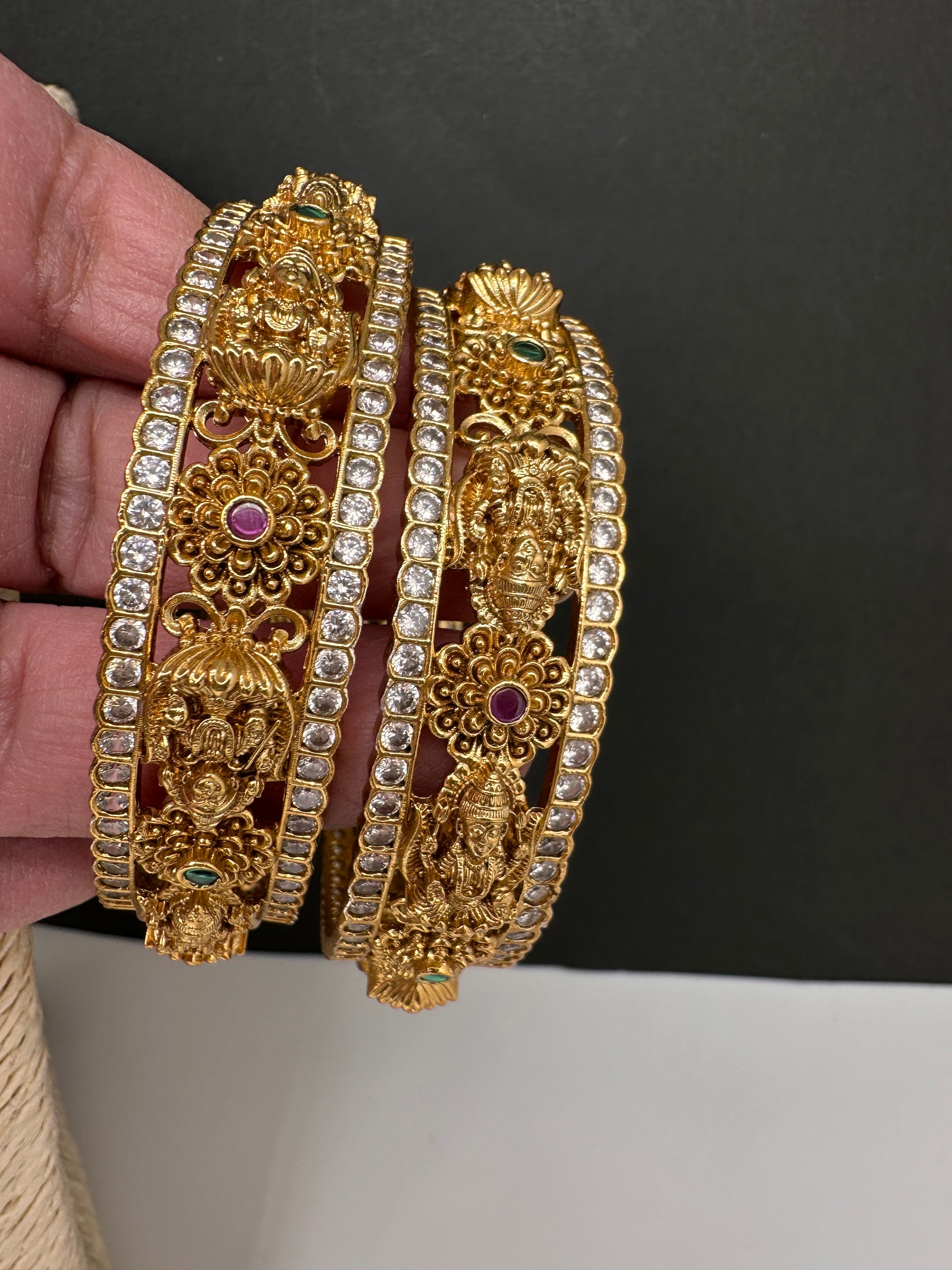 Matte AD Goddess Lakshmi  Kada Bangles - 2.8
