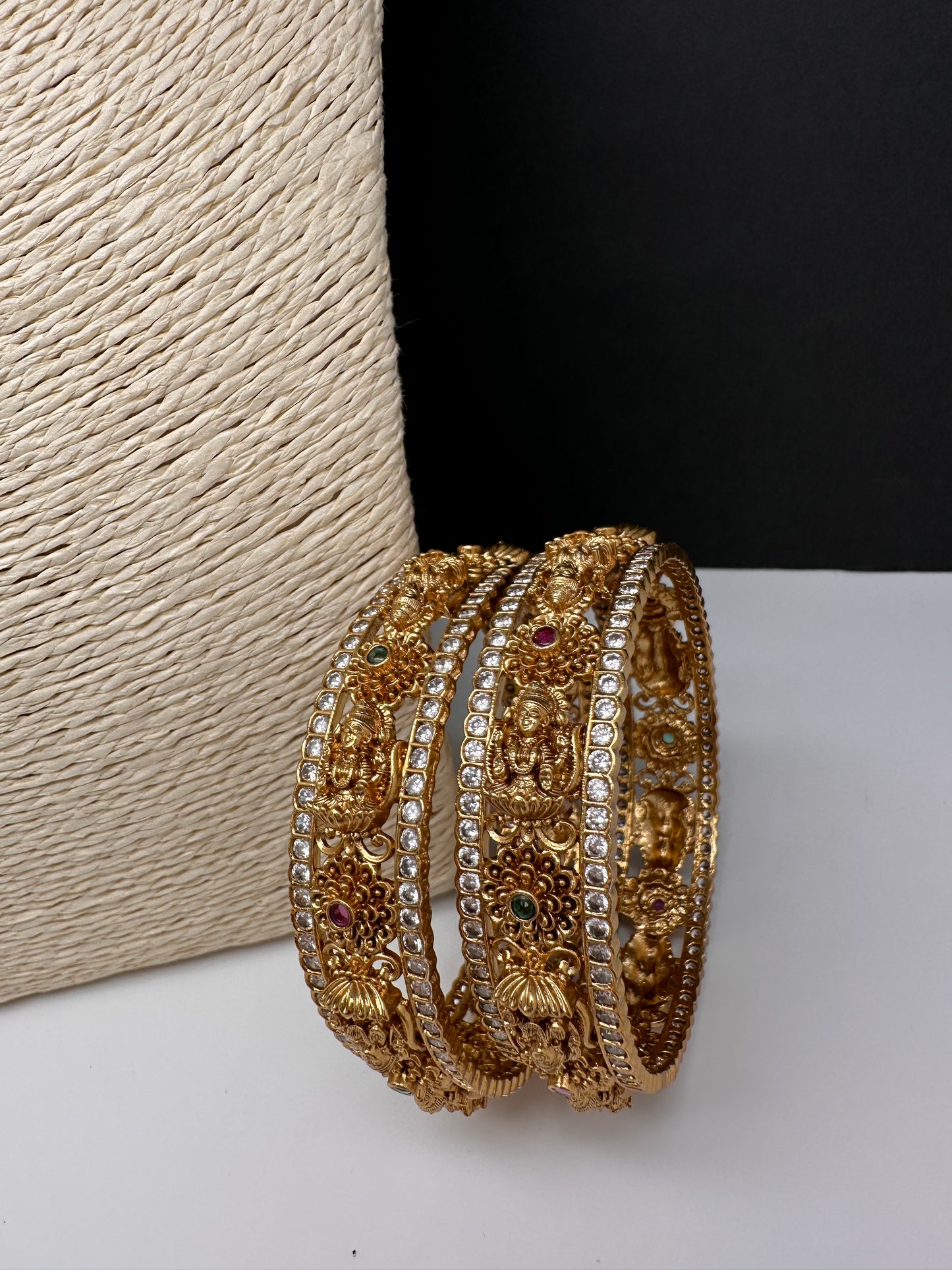 Matte AD Goddess Lakshmi  Kada Bangles - 2.8