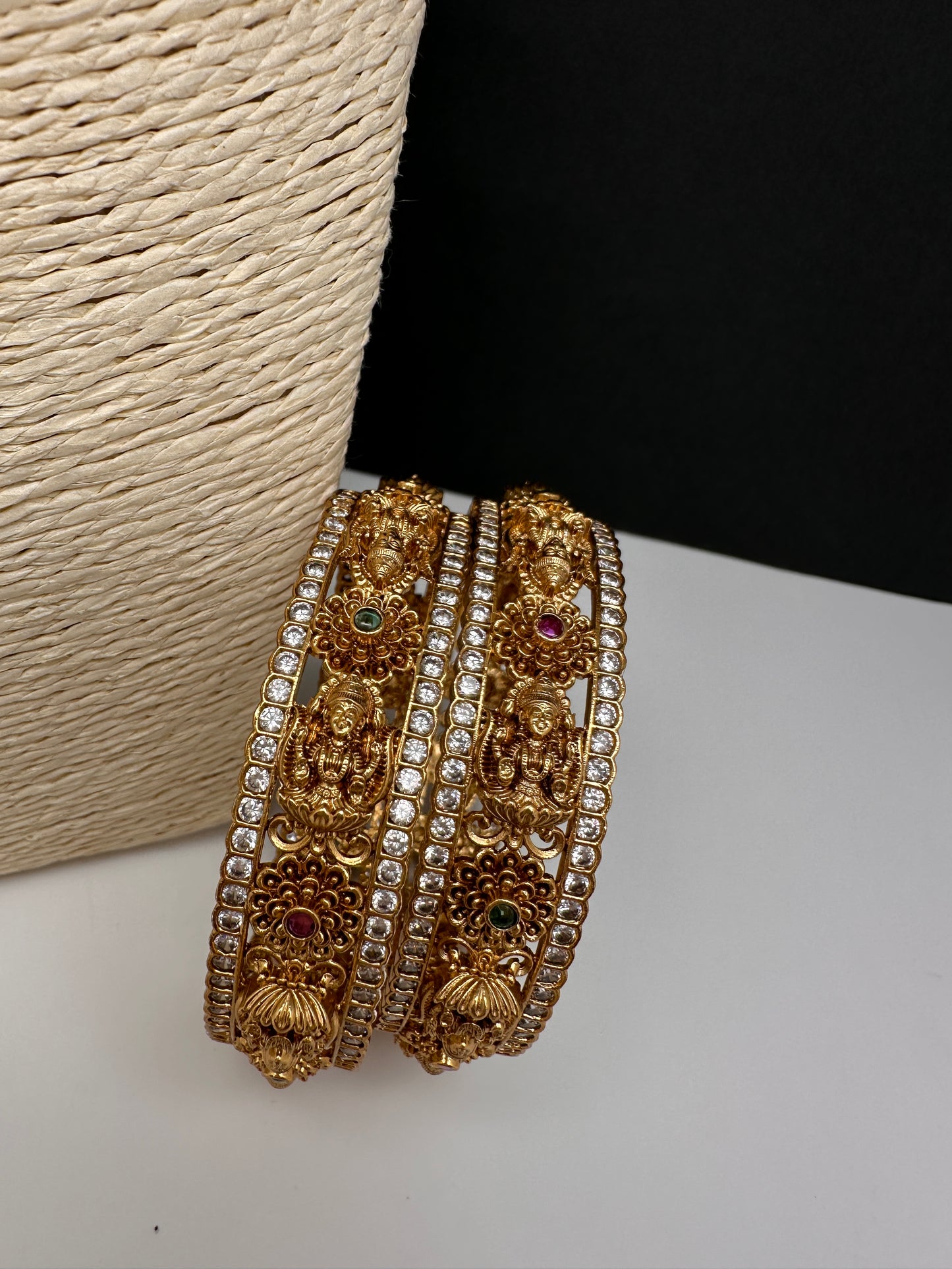 Matte AD Goddess Lakshmi  Kada Bangles - 2.8