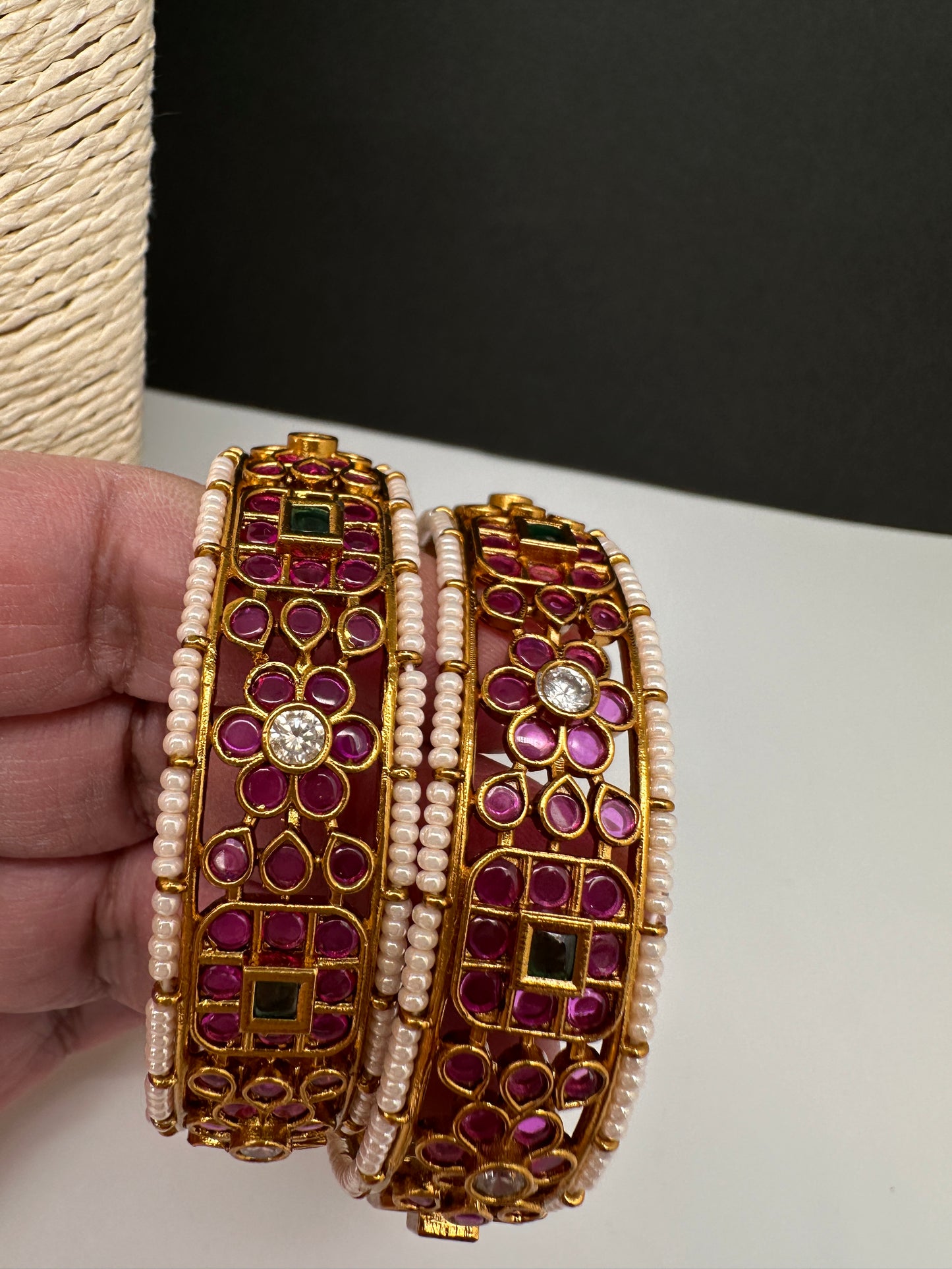 Matte AD Goddess Lakshmi  Kada Bangles - 2.8