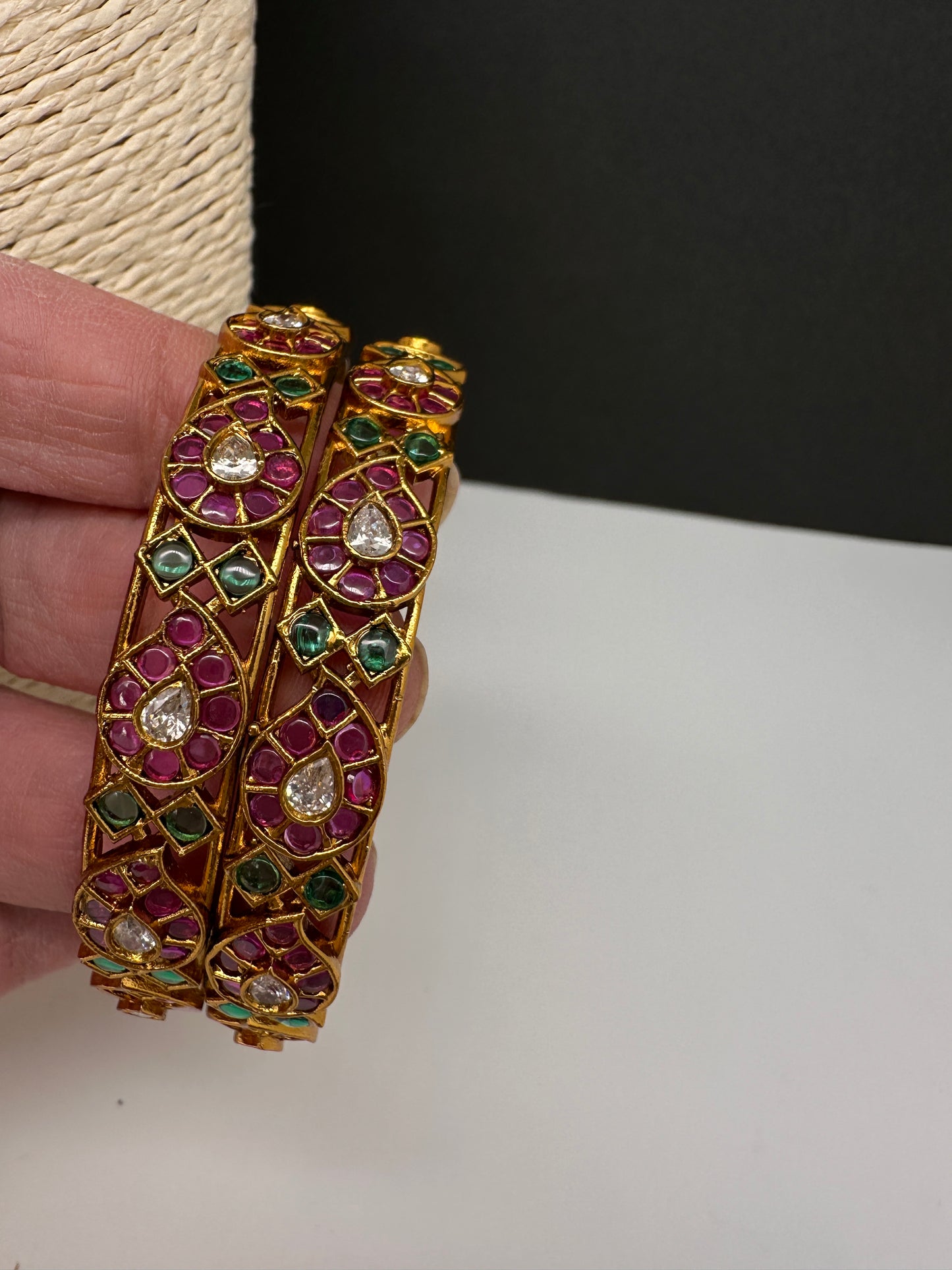 Matte Multi Color kemp Bangles - 2.8