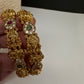 Matte Goddess Lakshmi  Kemp CZ Bangles - 2.8