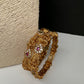 Matte Goddess Lakshmi  Kemp CZ Bangles - 2.8