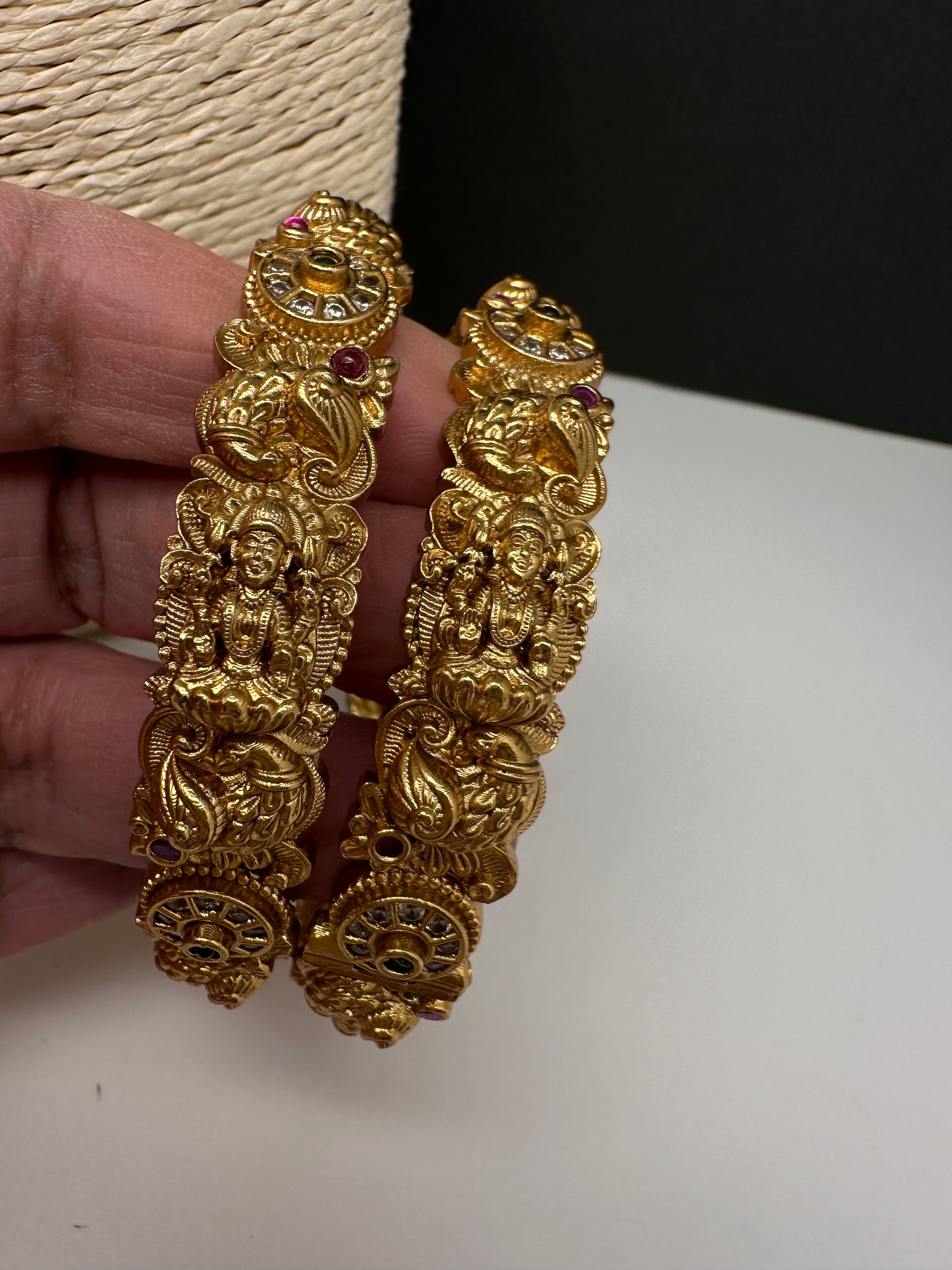 Matte AD Goddess Lakshmi  Nakshi Bangles - 2.8