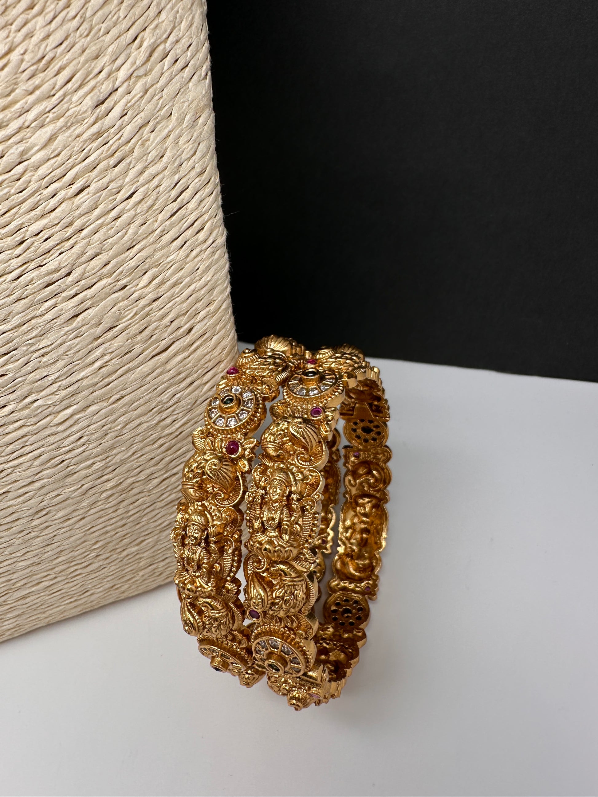 Matte AD Goddess Lakshmi  Nakshi Bangles - 2.8