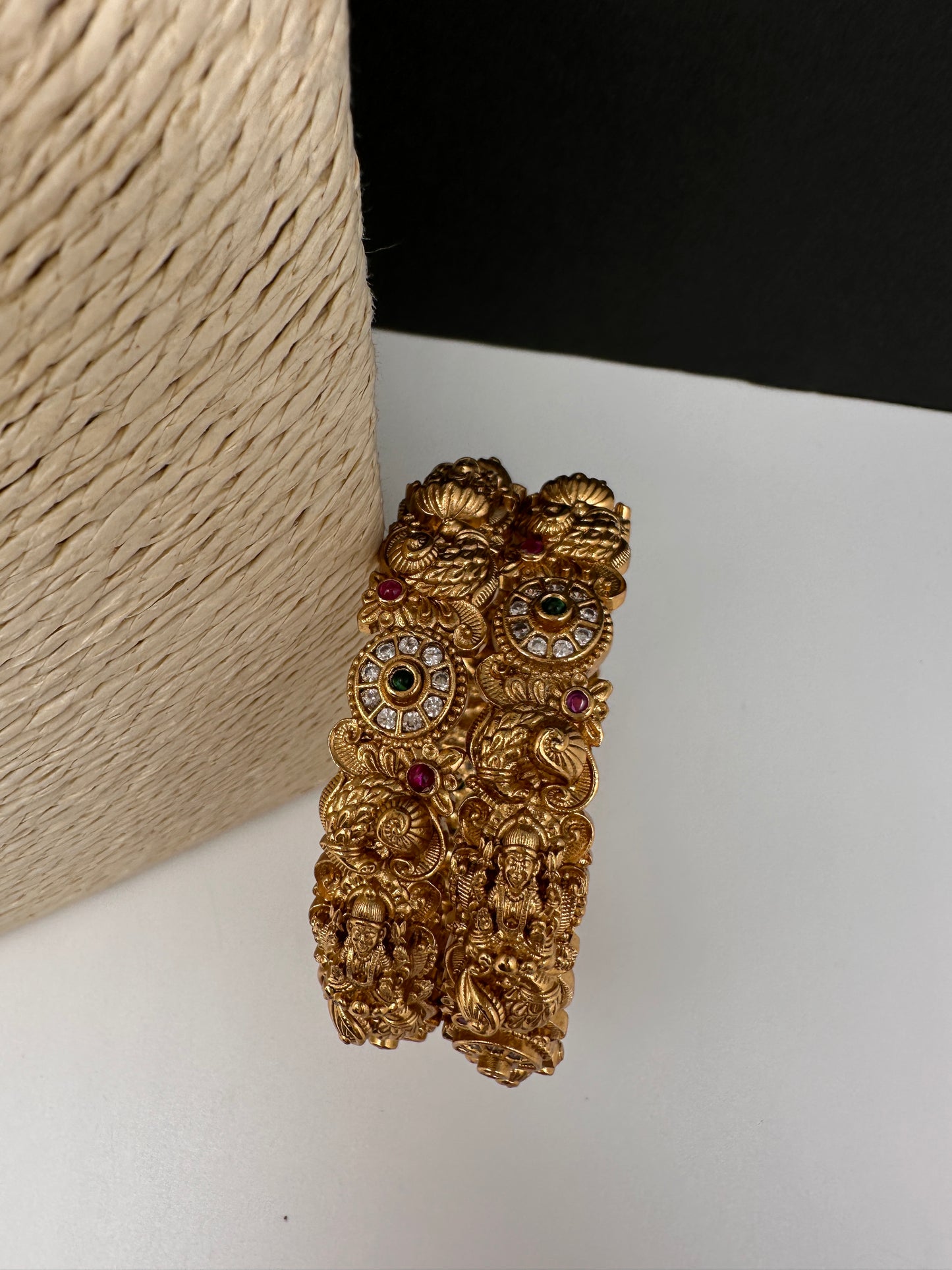 Matte AD Goddess Lakshmi  Nakshi Bangles - 2.8