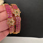 Kemp Red Floral CZ Bangles - 2.8