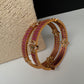 Kemp Red Floral CZ Bangles - 2.8