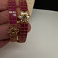 Kemp Red Floral CZ Bangles - 2.8