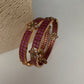 Kemp Red Floral CZ Bangles - 2.8
