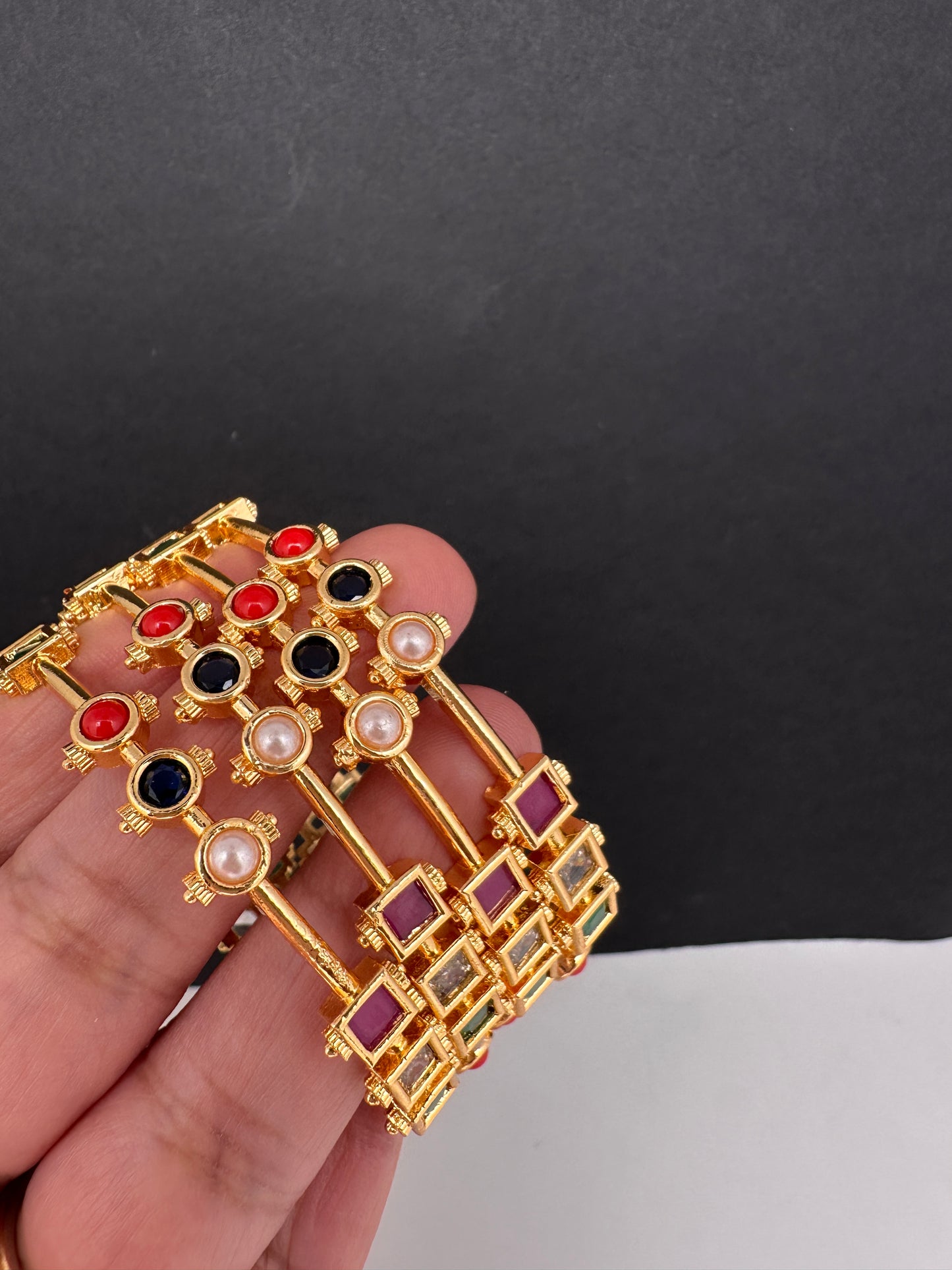 Navratan Multi Color Set of 4 Bangles - 2.8