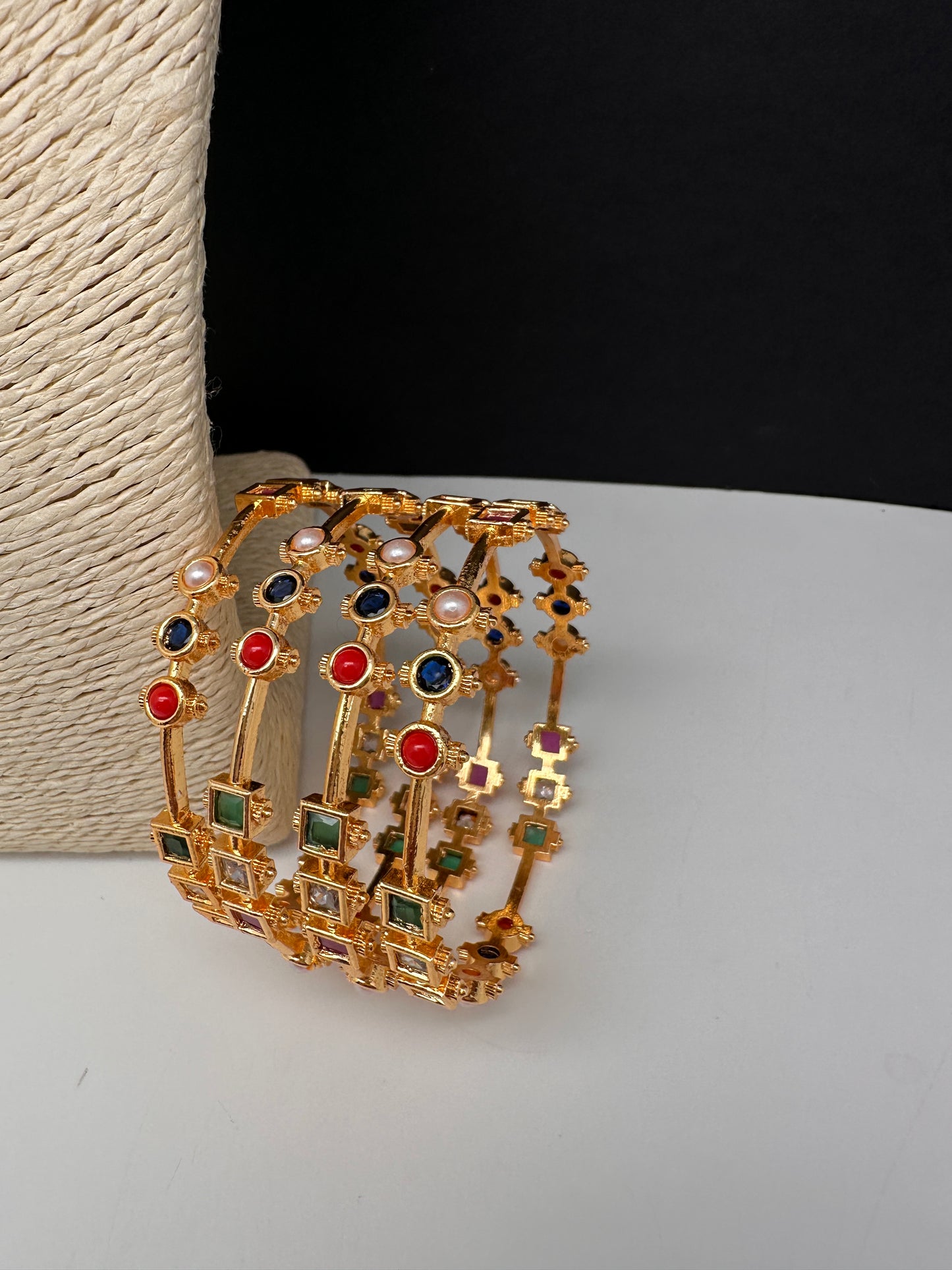 Navratan Multi Color Set of 4 Bangles - 2.8