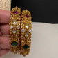 Matte Multi Stone Bangles - 2.8
