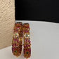 Matte Kempu CZ Bangles - 2.8