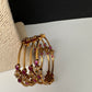 Matte Multi Stone Sleek Set of 4 Bangles - 2.8